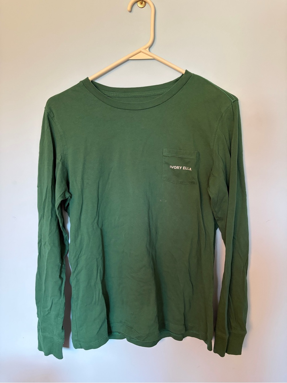 ivory ella Green Long-Sleeve Pocket Tee